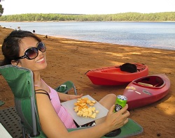 my wife, Juan, relaxing at Wellingto dam
